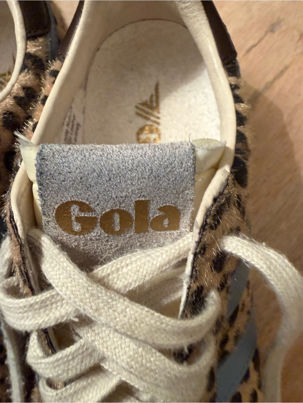 Gola Elan Leopard Print Low-Top Womens Sneaker Light Blue stripe size 6 - Picture 4 of 9